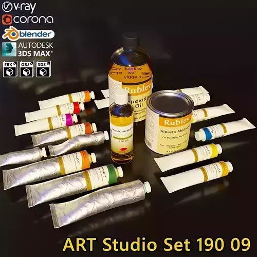 Artist Studio Oils Set 190 09 3D model