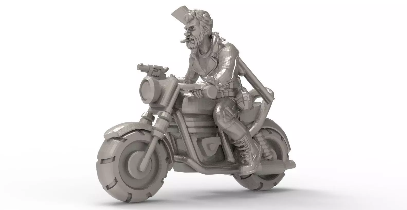 Statue - Gaslands - Biker 3D print model_0