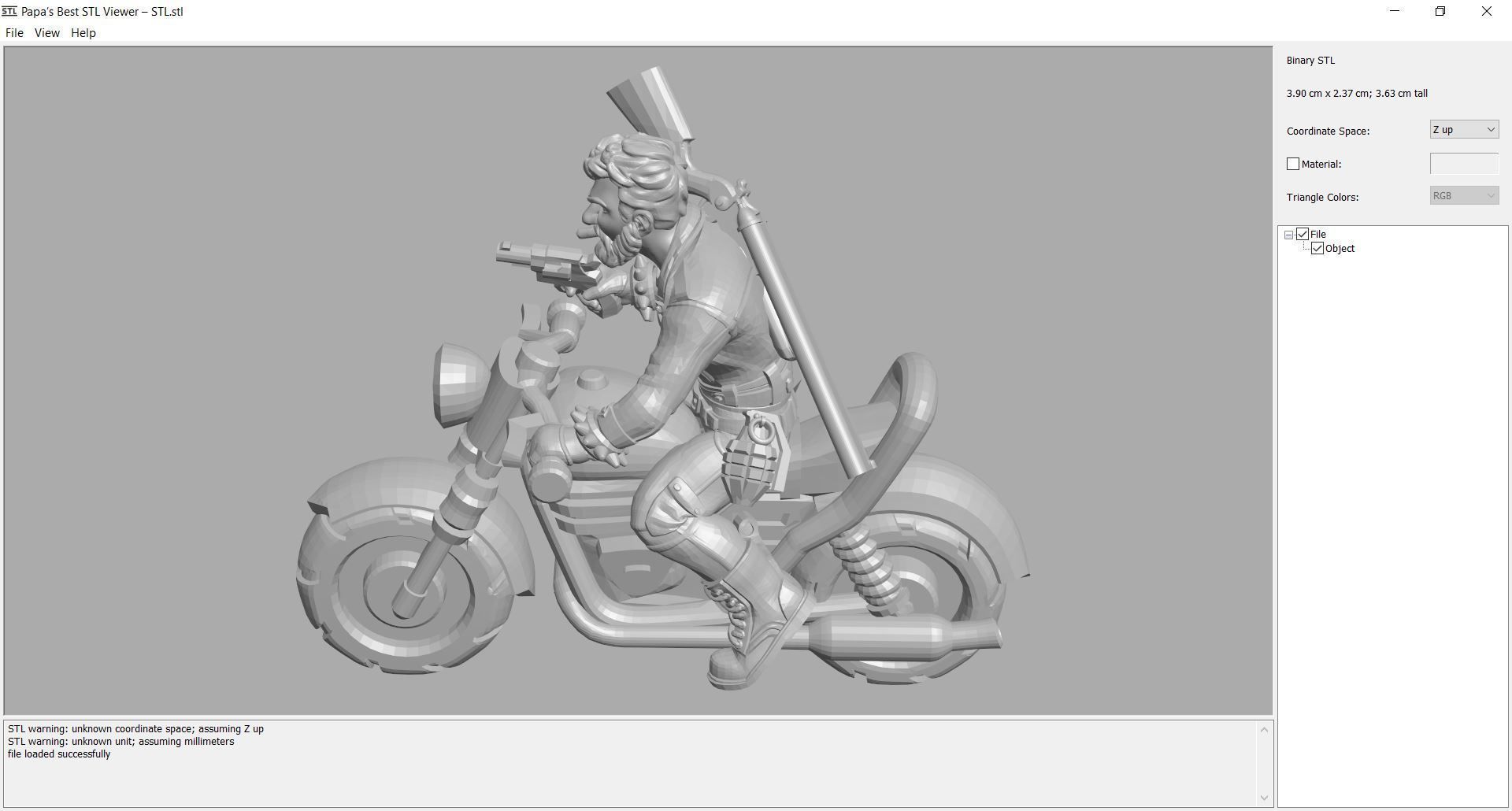 Statue - Gaslands - Biker 3D print model_1