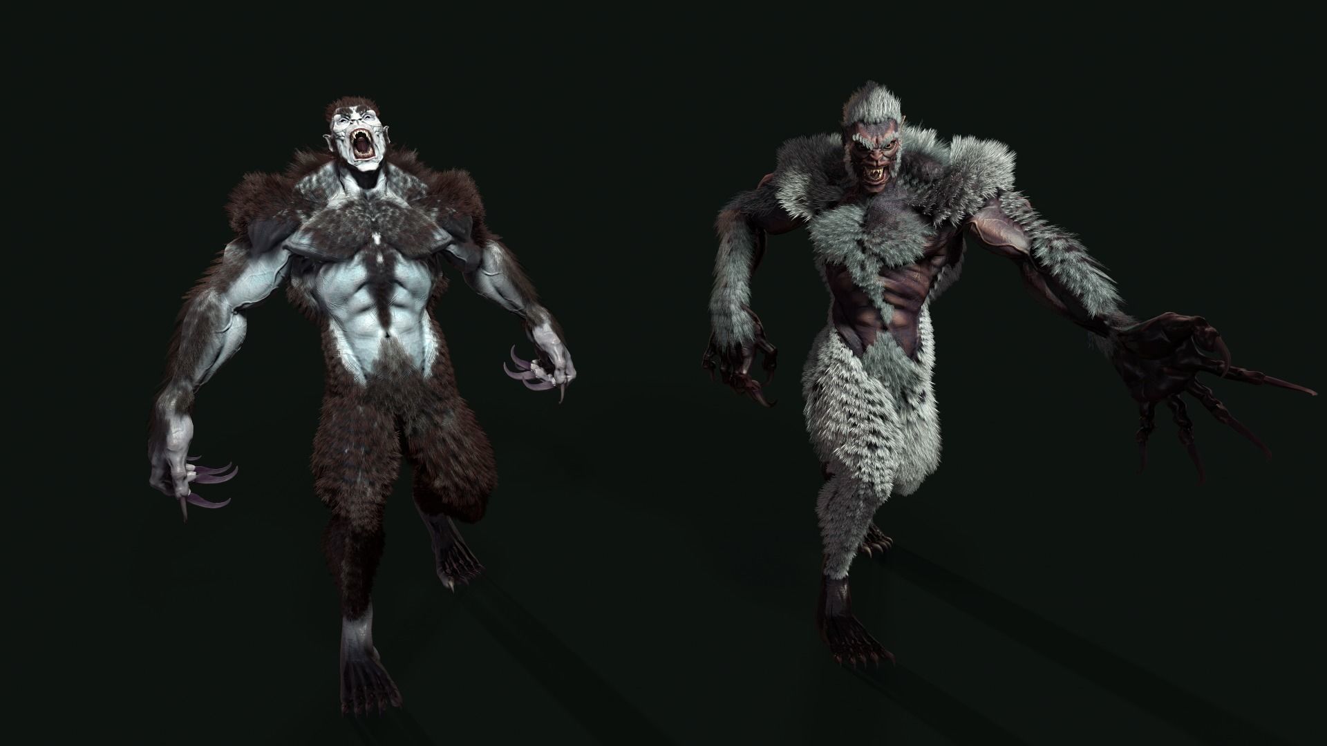 character Werewolf Low-poly 3D model_8