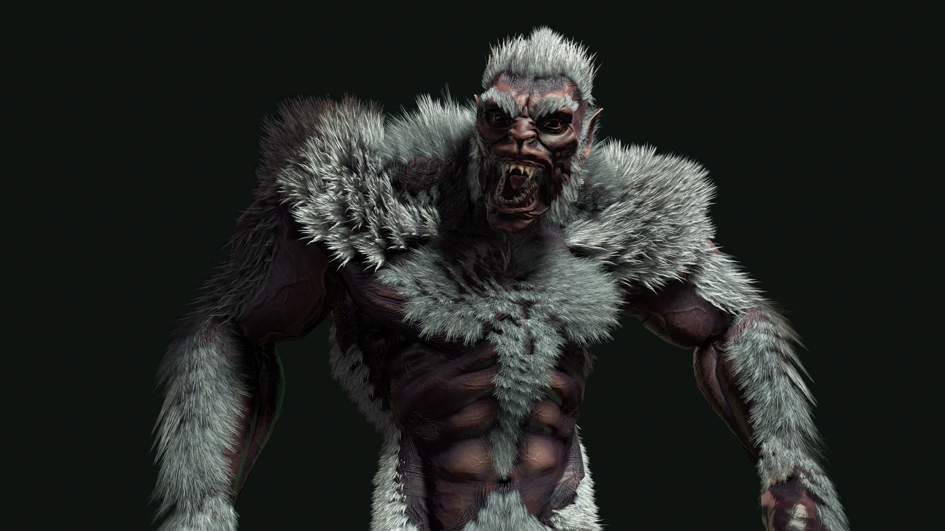 character Werewolf Low-poly 3D model_6