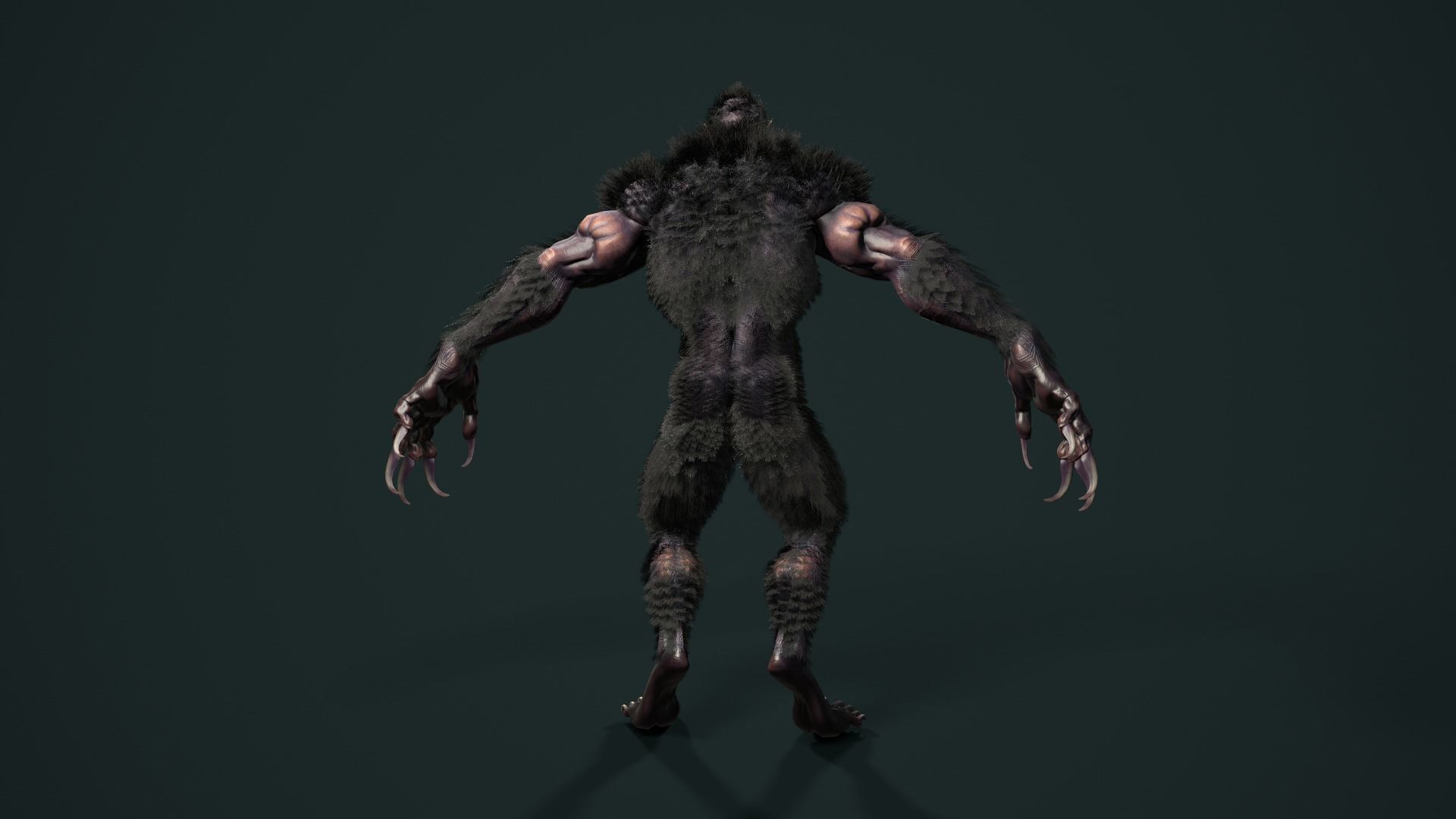 character Werewolf Low-poly 3D model_23
