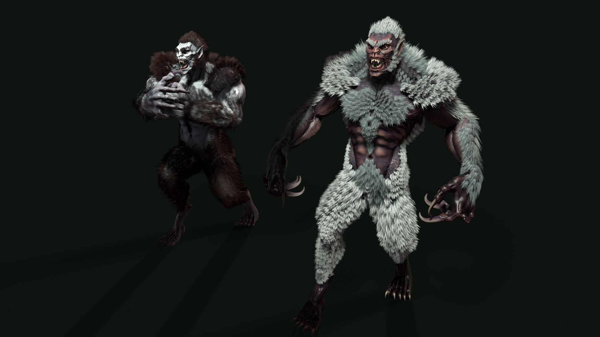 character Werewolf Low-poly 3D model_11