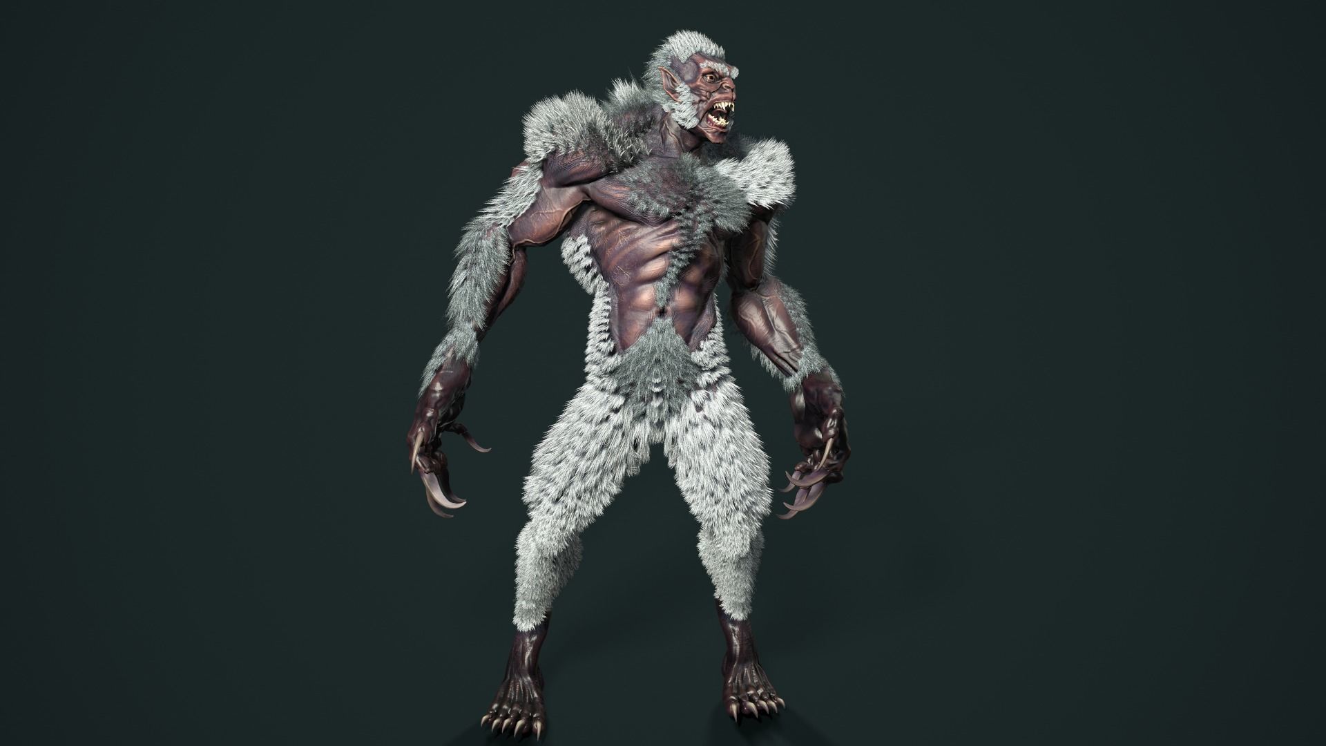 character Werewolf Low-poly 3D model_10