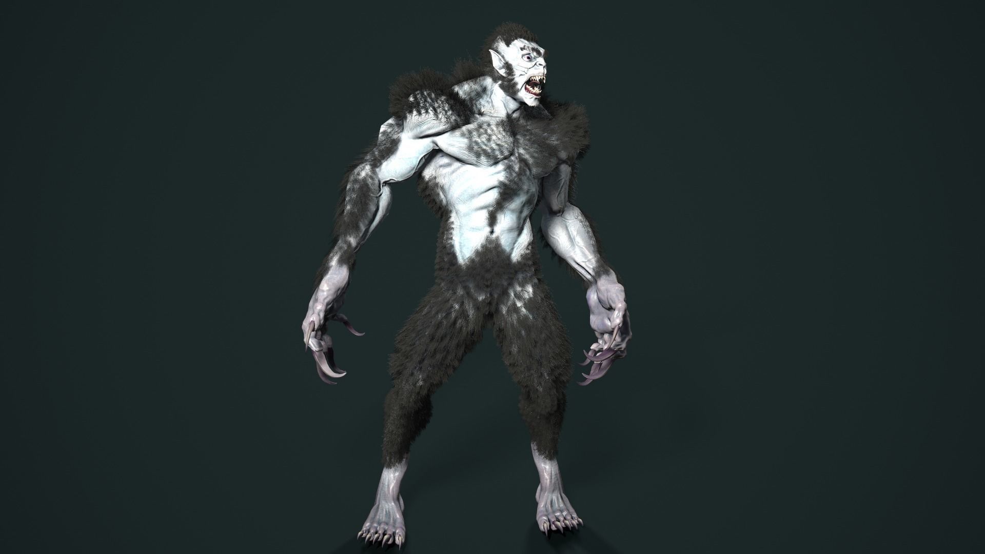character Werewolf Low-poly 3D model_18