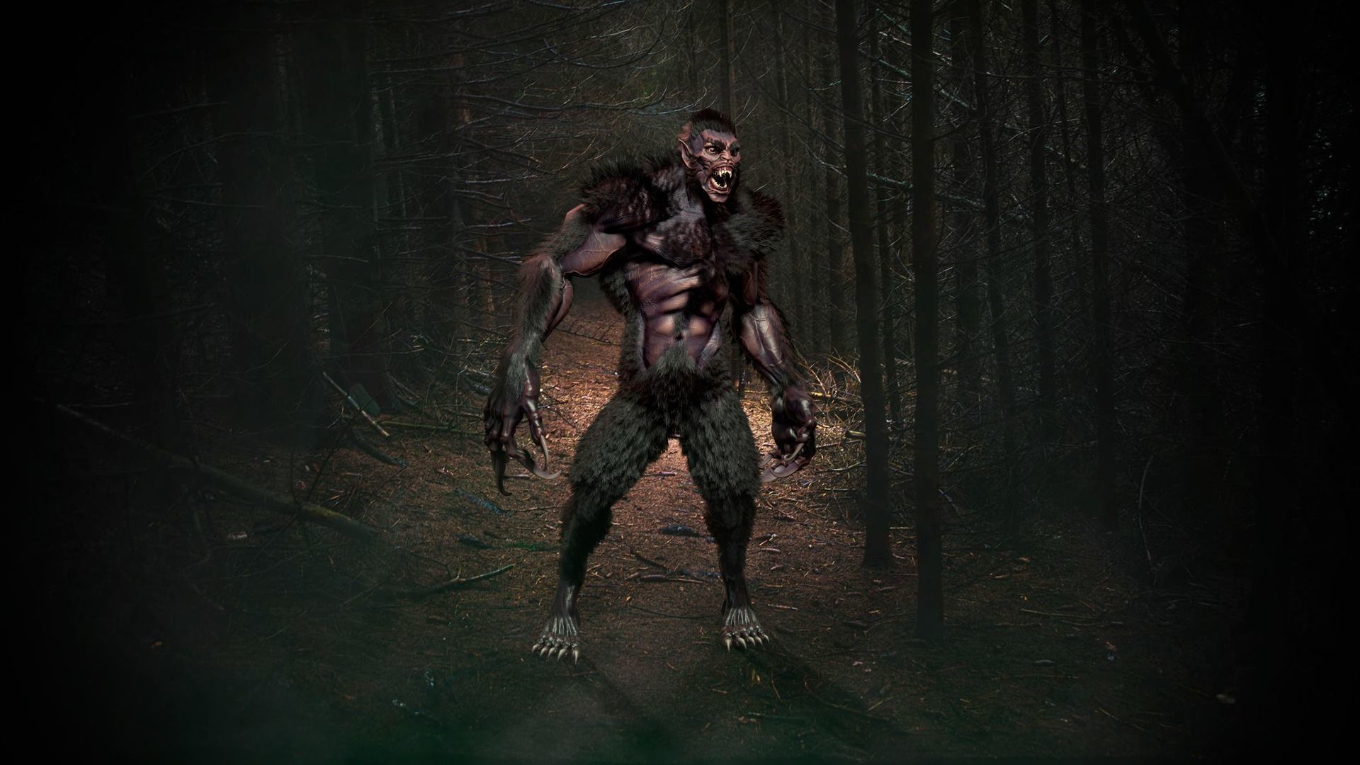 character Werewolf Low-poly 3D model_2