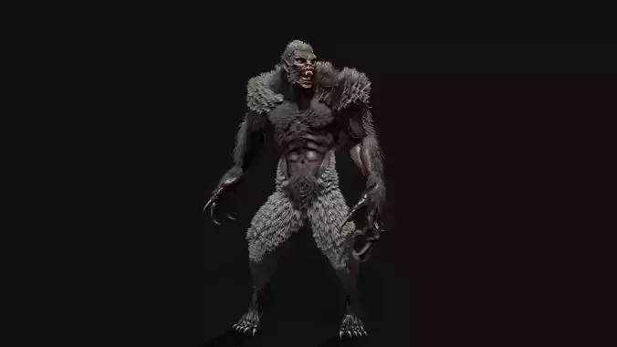 character Werewolf Low-poly 3D model