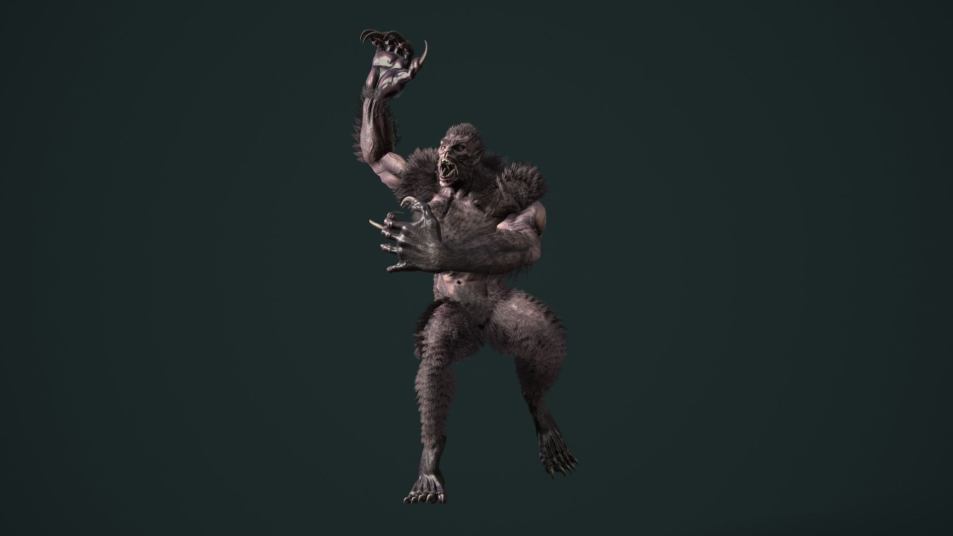 character Werewolf Low-poly 3D model_17