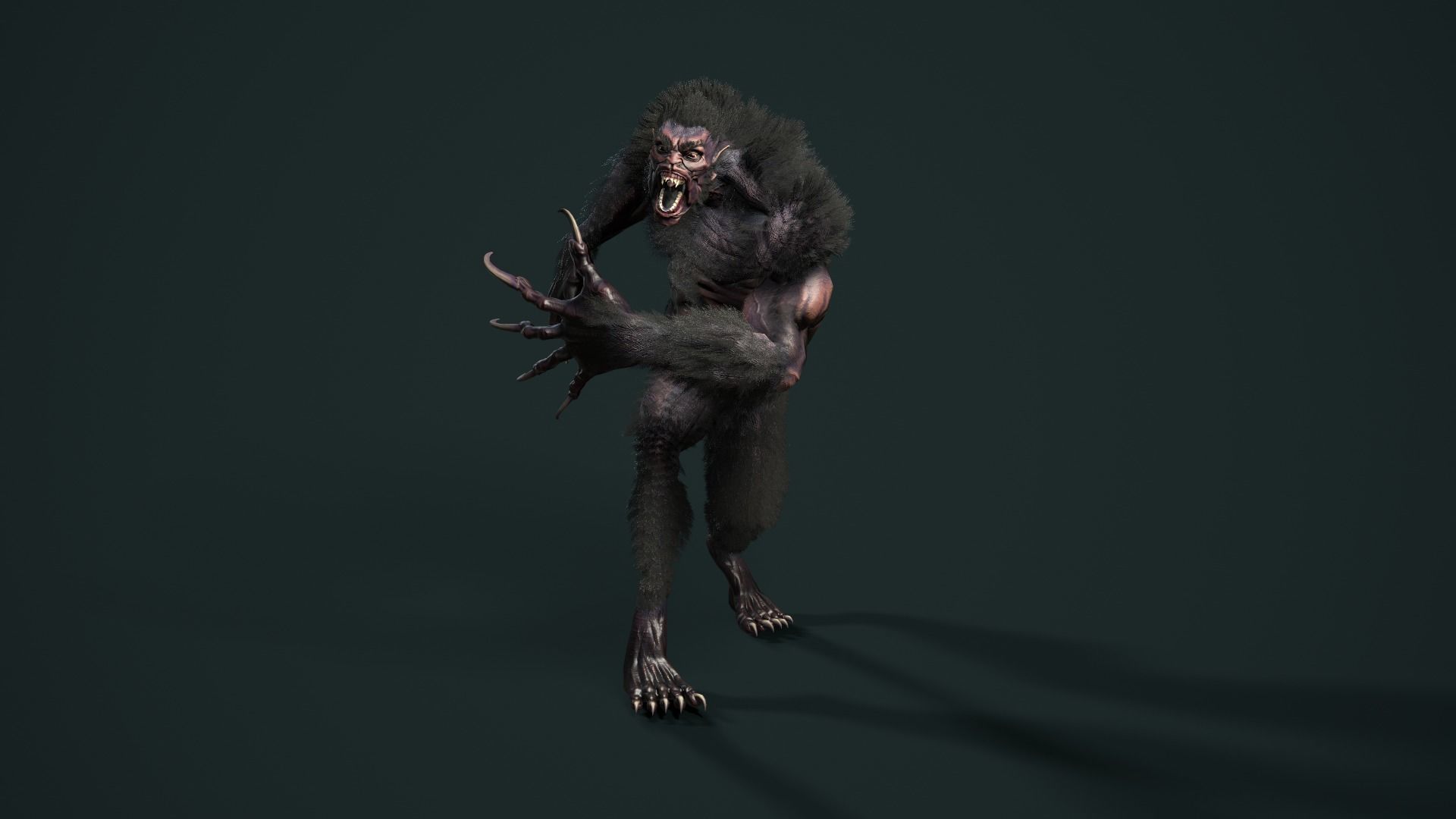 character Werewolf Low-poly 3D model_15