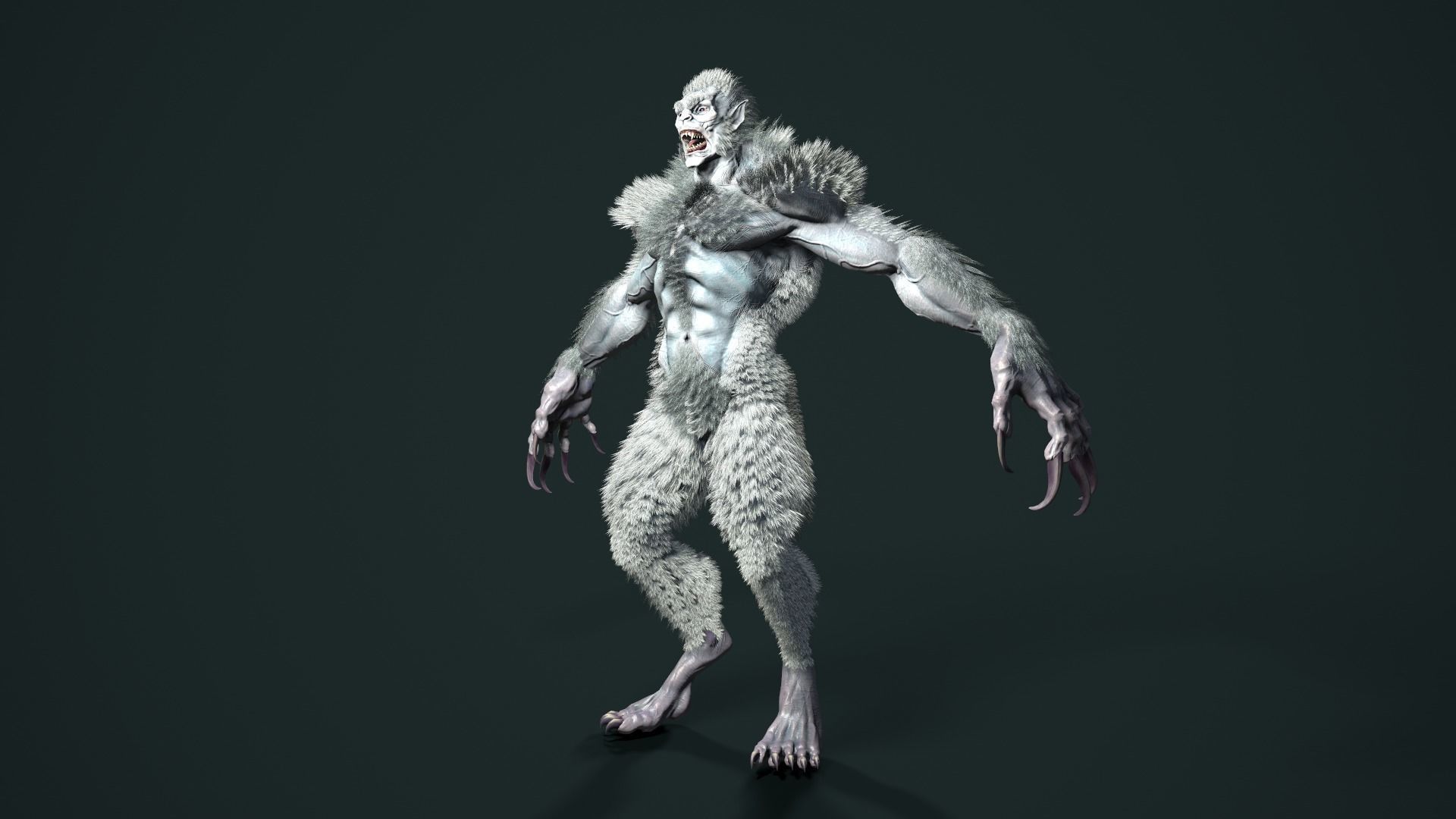 character Werewolf Low-poly 3D model_22