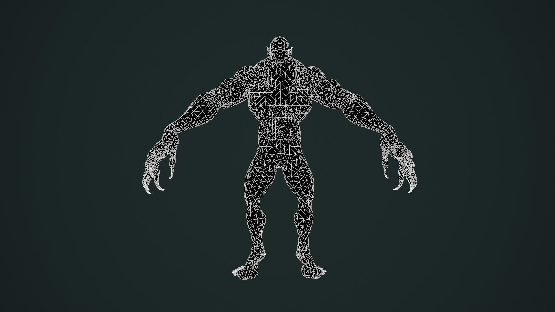 character Werewolf Low-poly 3D model_27