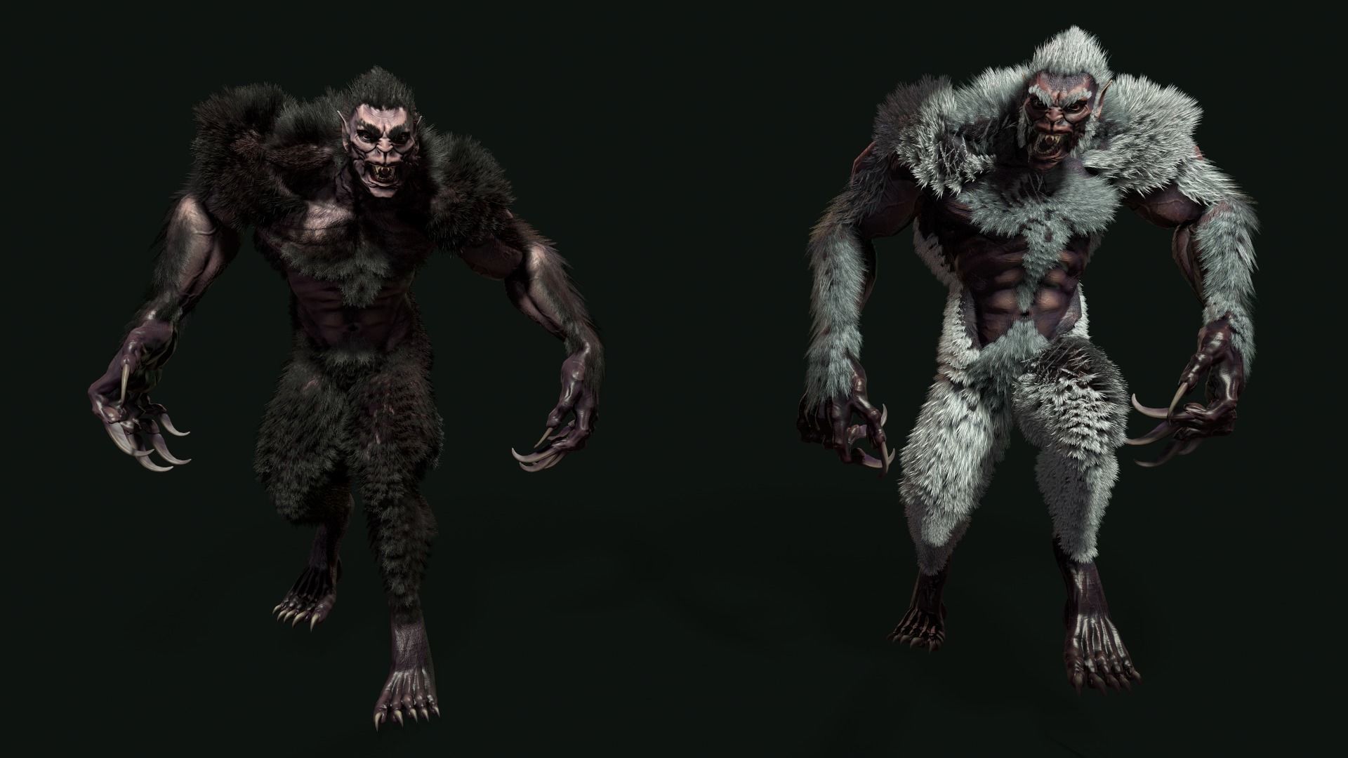 character Werewolf Low-poly 3D model_9