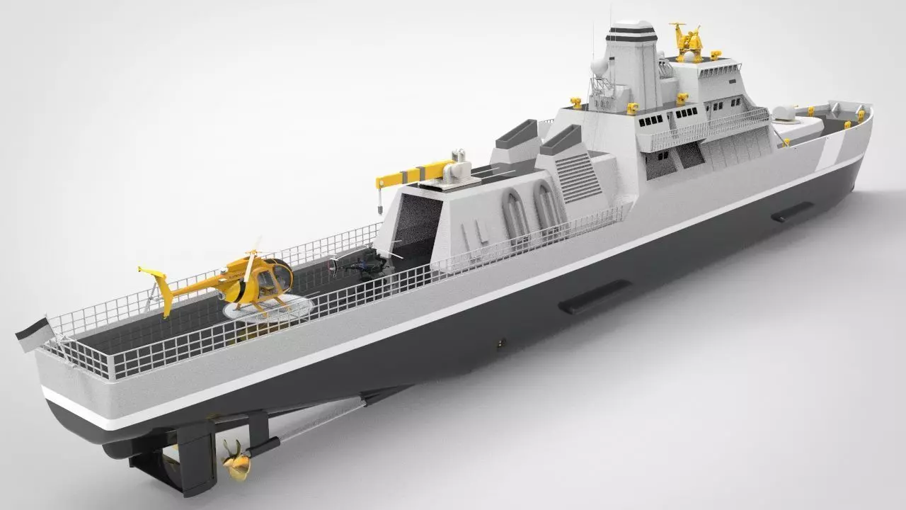 Offshore Patrol Vessel 90M Low-poly 3D model_0