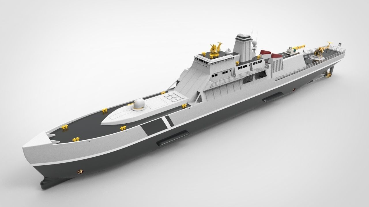 Offshore Patrol Vessel 90M Low-poly 3D model_6