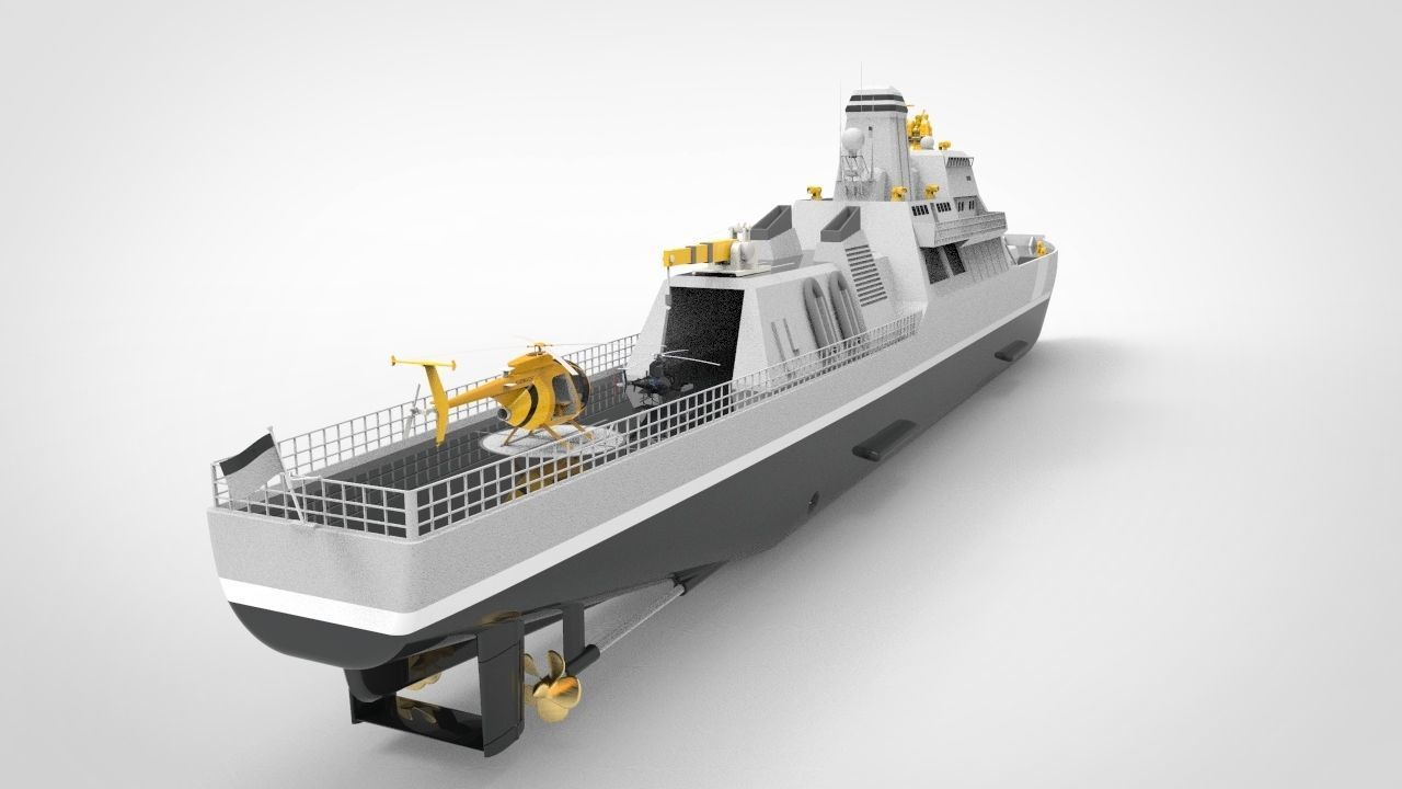 Offshore Patrol Vessel 90M Low-poly 3D model_5