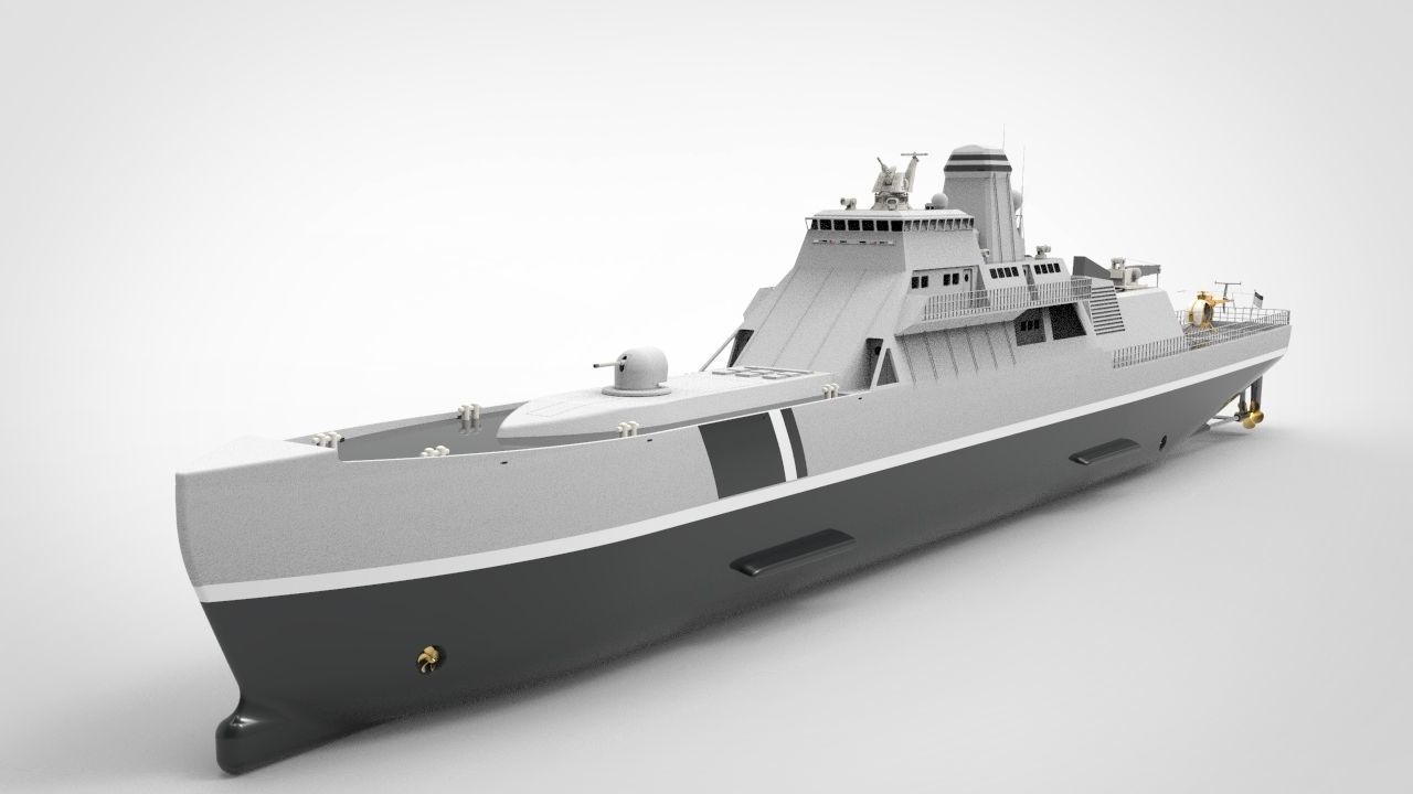 Offshore Patrol Vessel 90M Low-poly 3D model_8