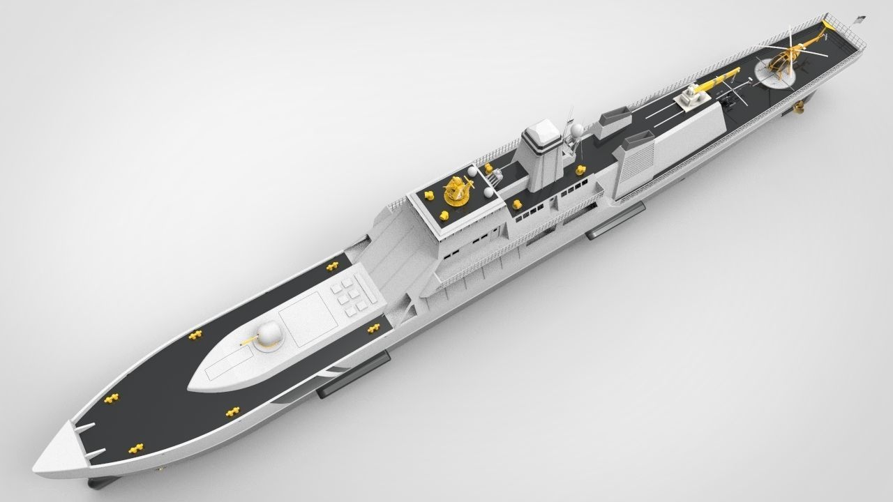 Offshore Patrol Vessel 90M Low-poly 3D model_3