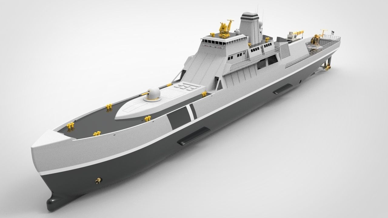 Offshore Patrol Vessel 90M Low-poly 3D model_1