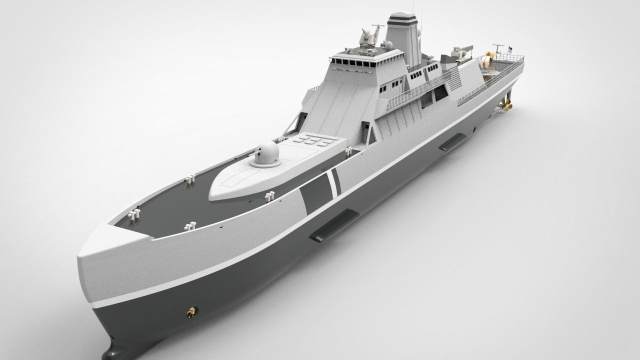 Offshore Patrol Vessel 90M Low-poly 3D model_9