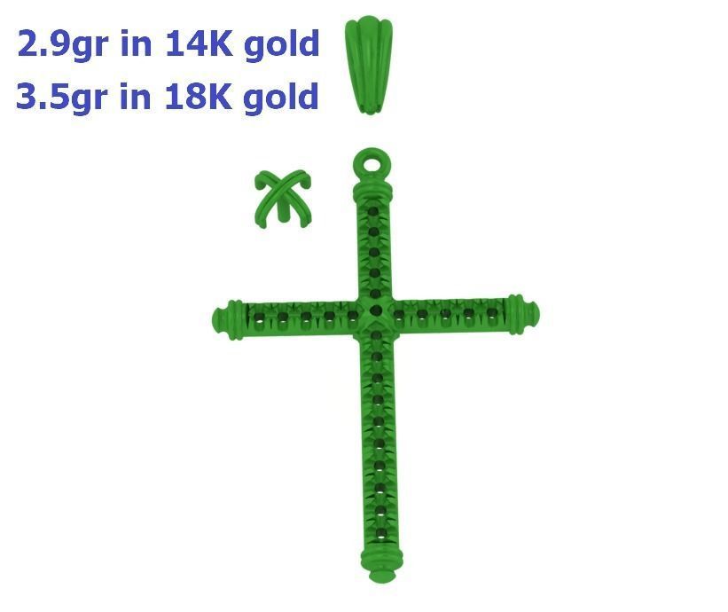 Diamond Cross Necklace Two-Tone Cross French Pave setting 3D print model_12
