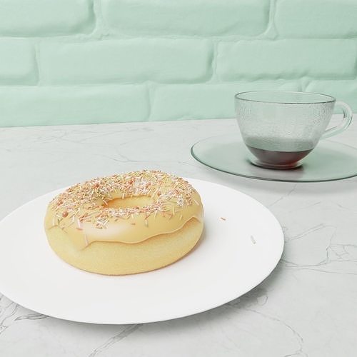 Donut and Coffee 3D model