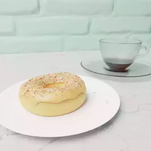 Donut and Coffee 3D model