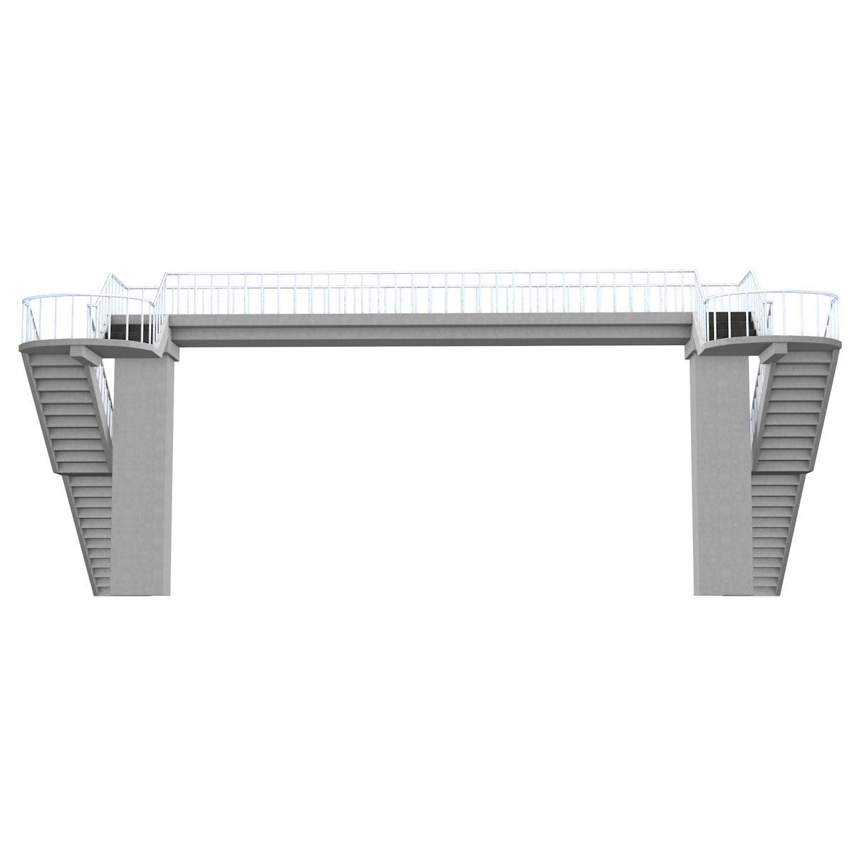 Footbridge bridge with stairs leading up to it 3D model_3
