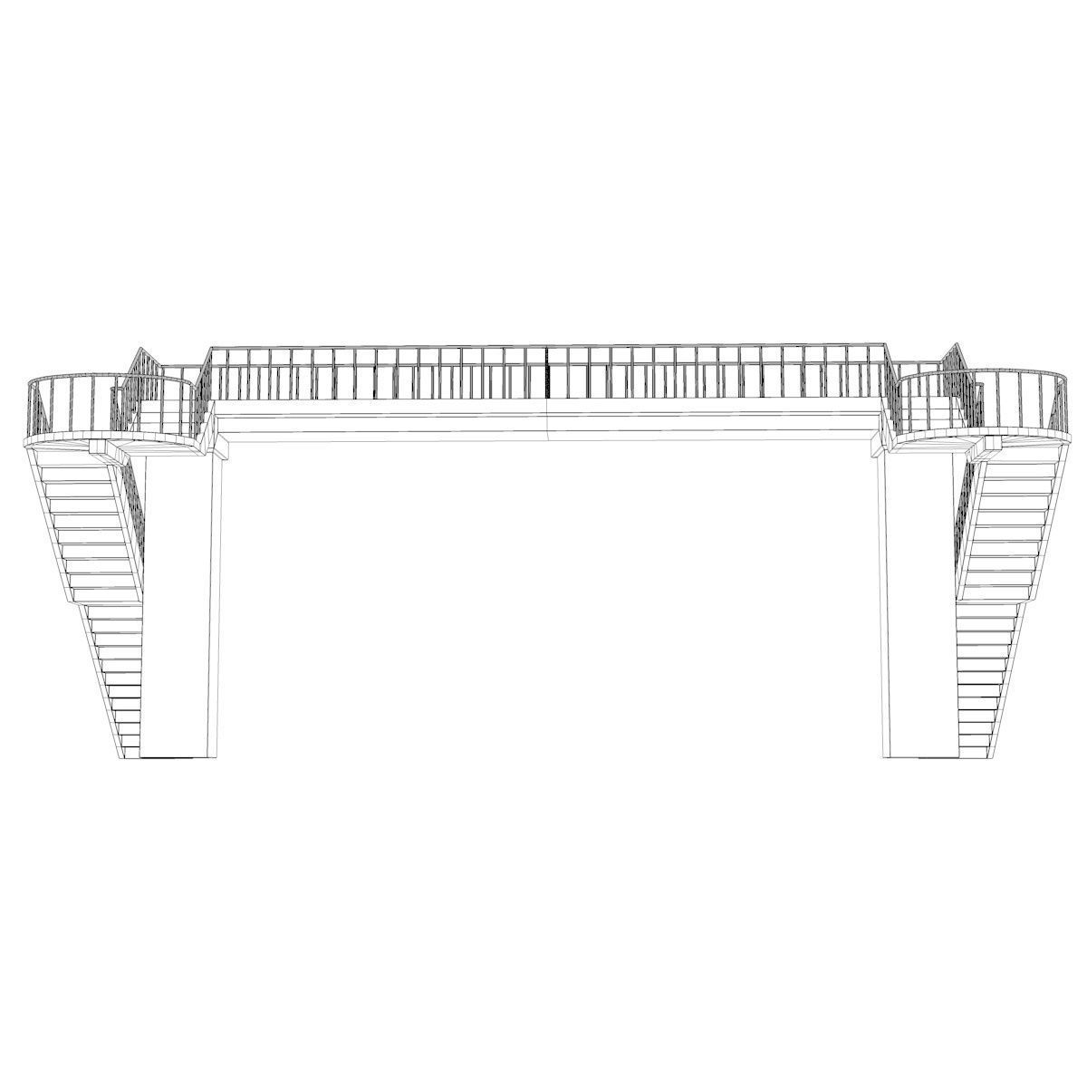 Footbridge bridge with stairs leading up to it 3D model_14