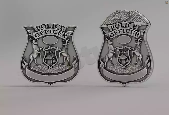 Pendant police officer badge 3d model