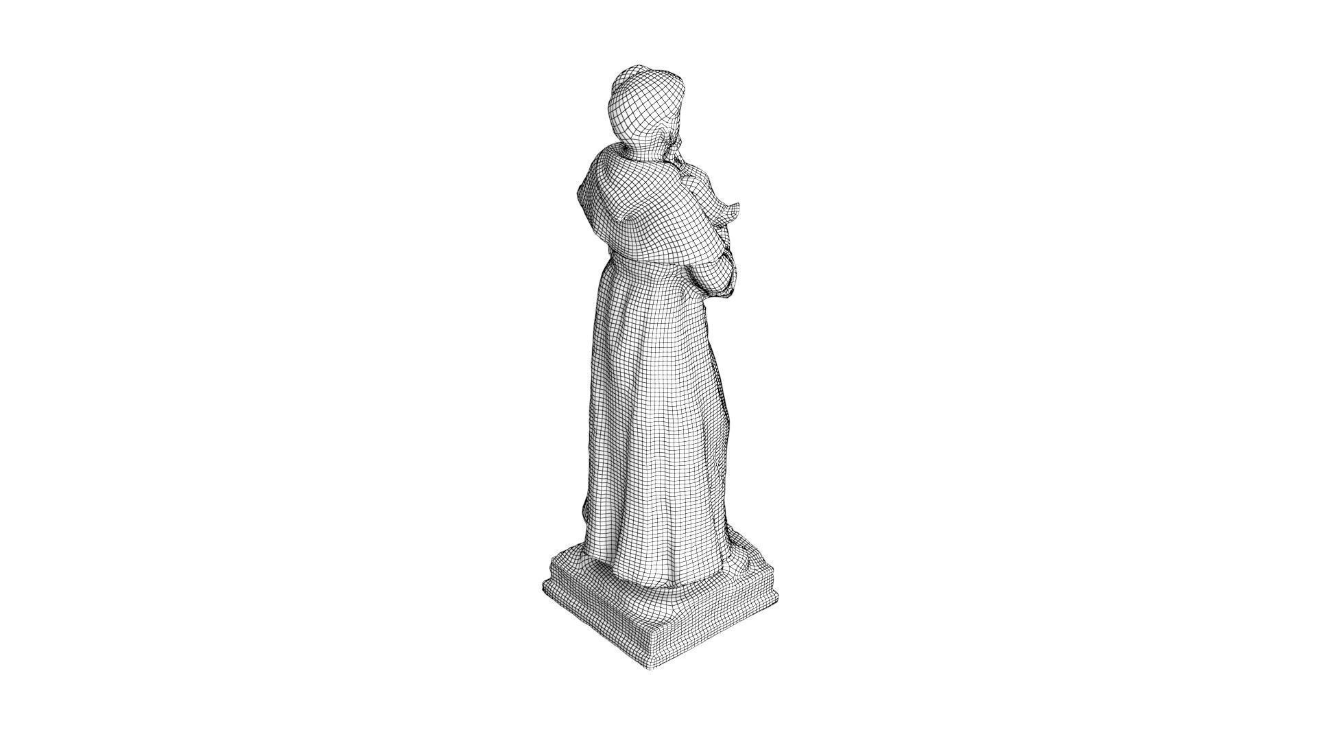 Statue - Saint Anthony Painted Low-poly 3D model_7