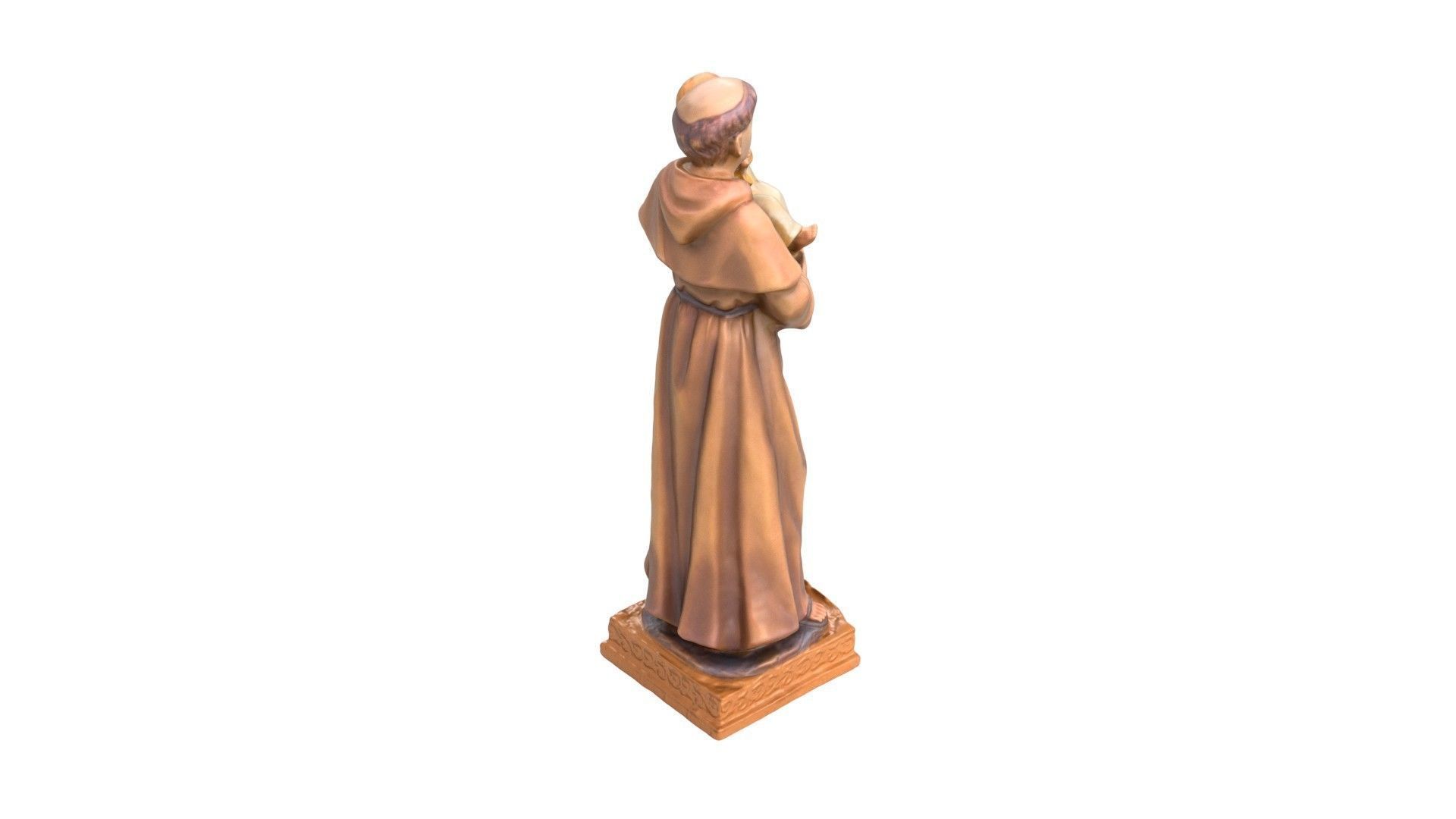 Statue - Saint Anthony Painted Low-poly 3D model_4