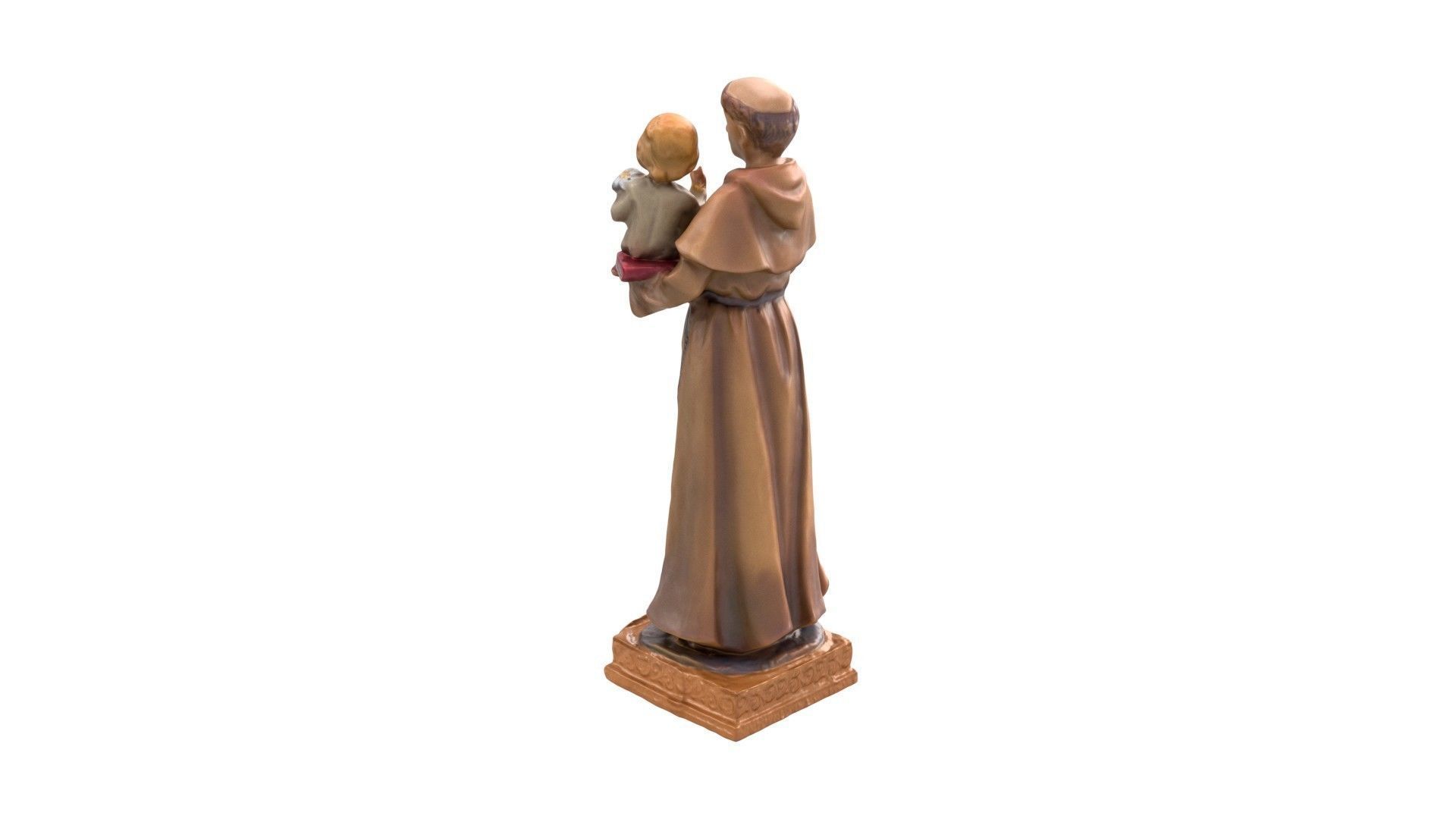 Statue - Saint Anthony Painted Low-poly 3D model_5