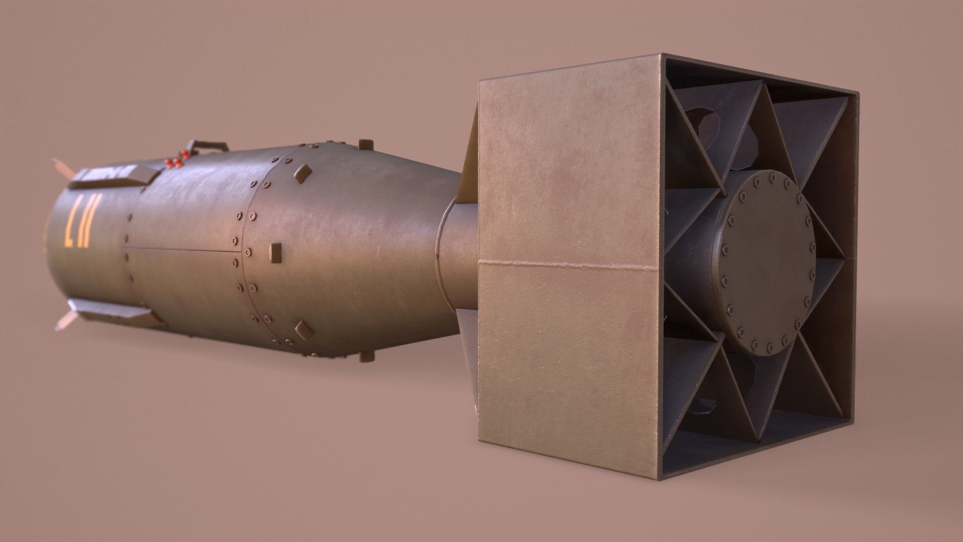 Little Boy Atomic Bomb Low-poly 3D model_5
