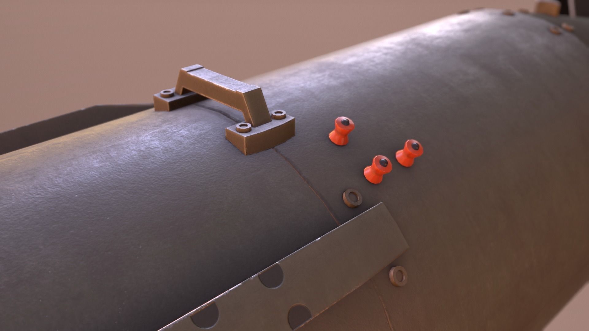 Little Boy Atomic Bomb Low-poly 3D model_8