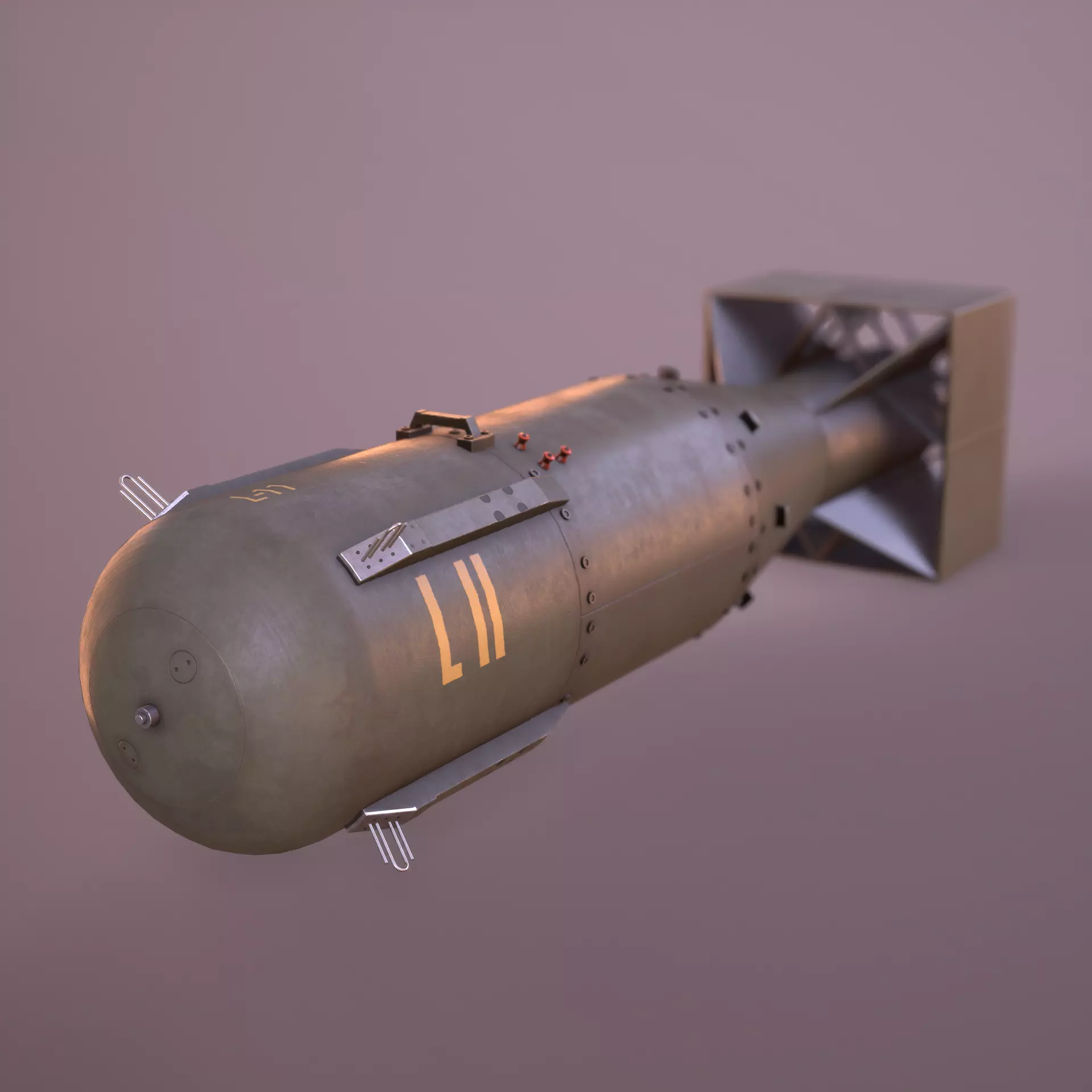 Little Boy Atomic Bomb Low-poly 3D model_0