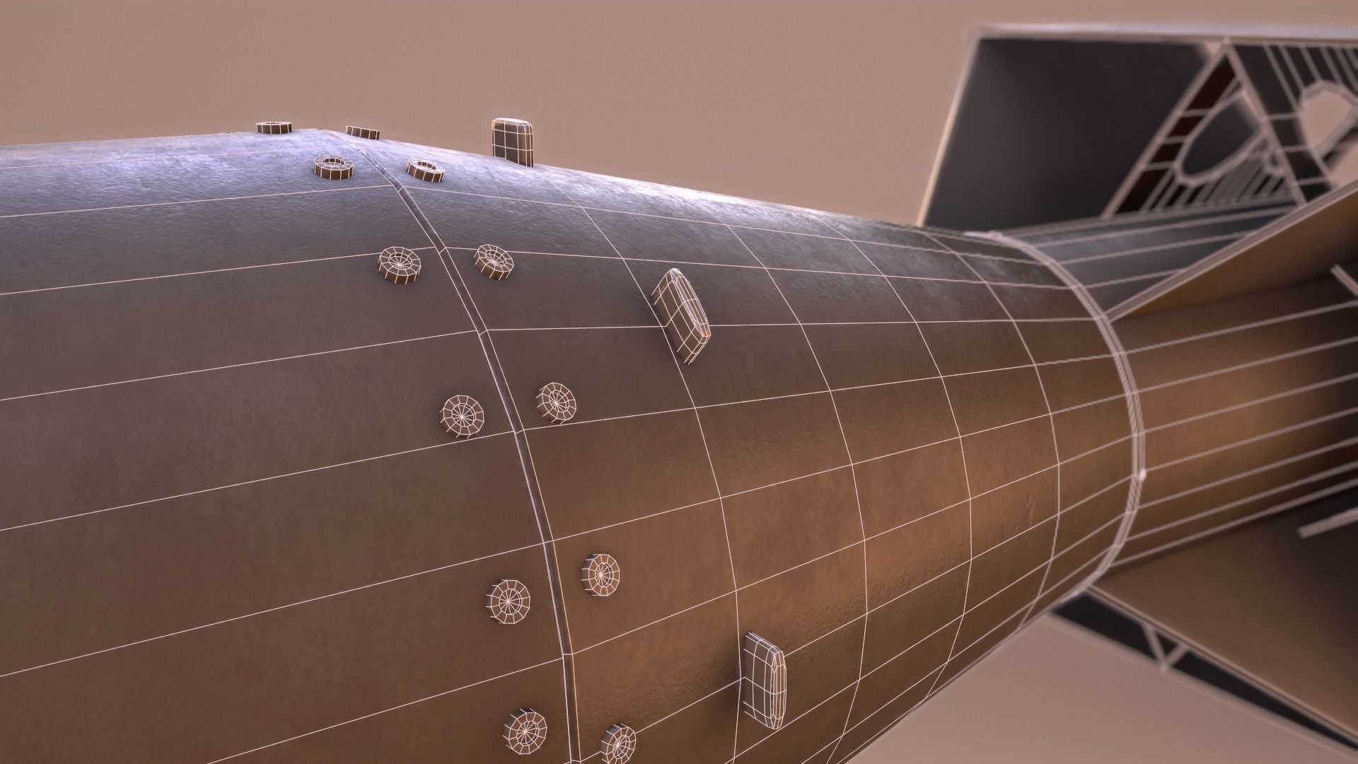 Little Boy Atomic Bomb Low-poly 3D model_18