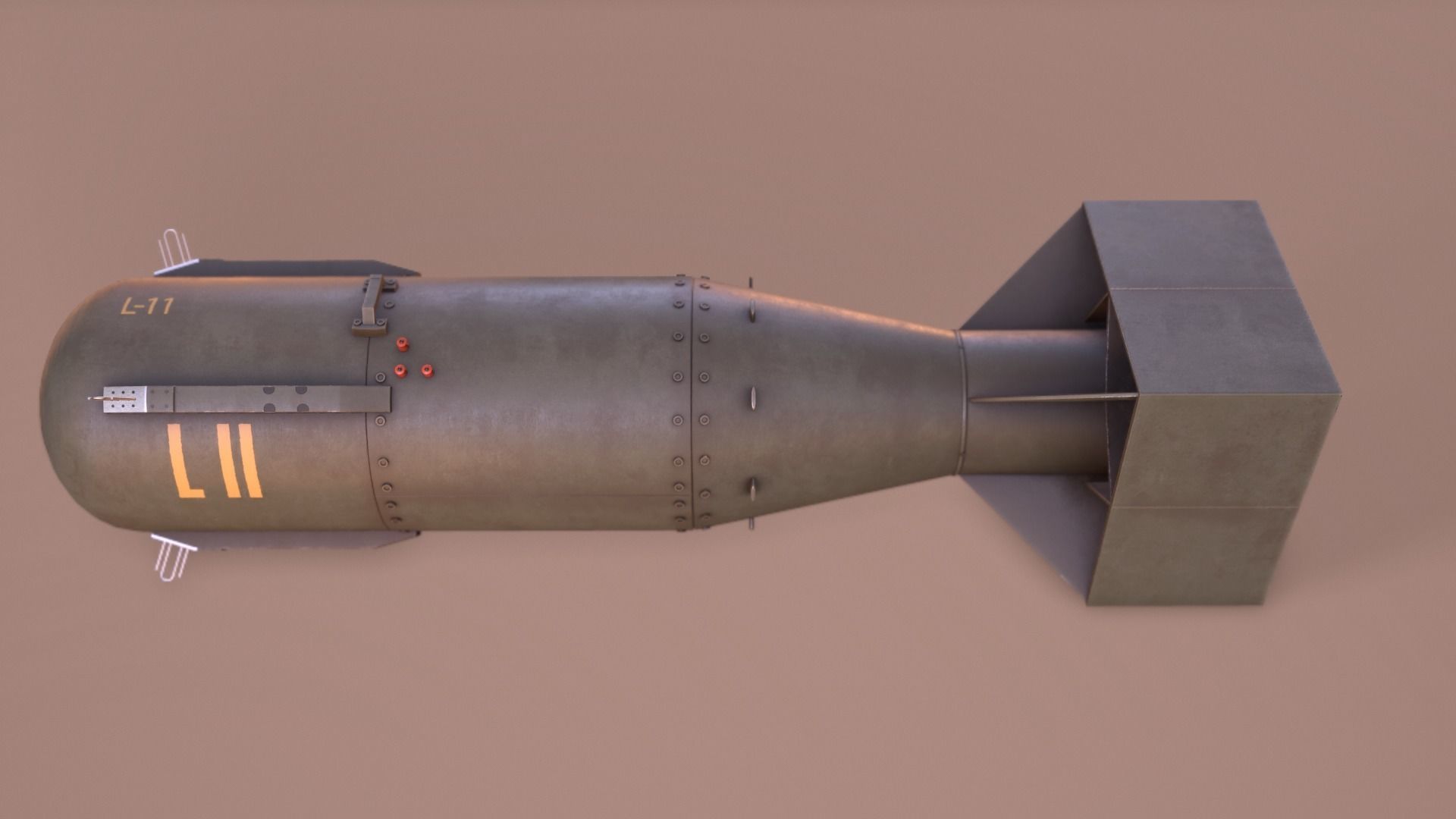 Little Boy Atomic Bomb Low-poly 3D model_4