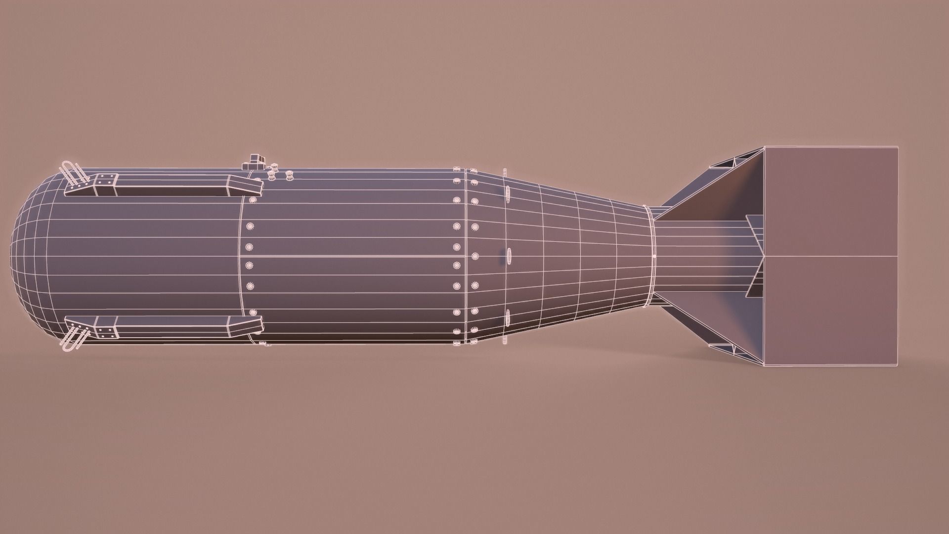 Little Boy Atomic Bomb Low-poly 3D model_21