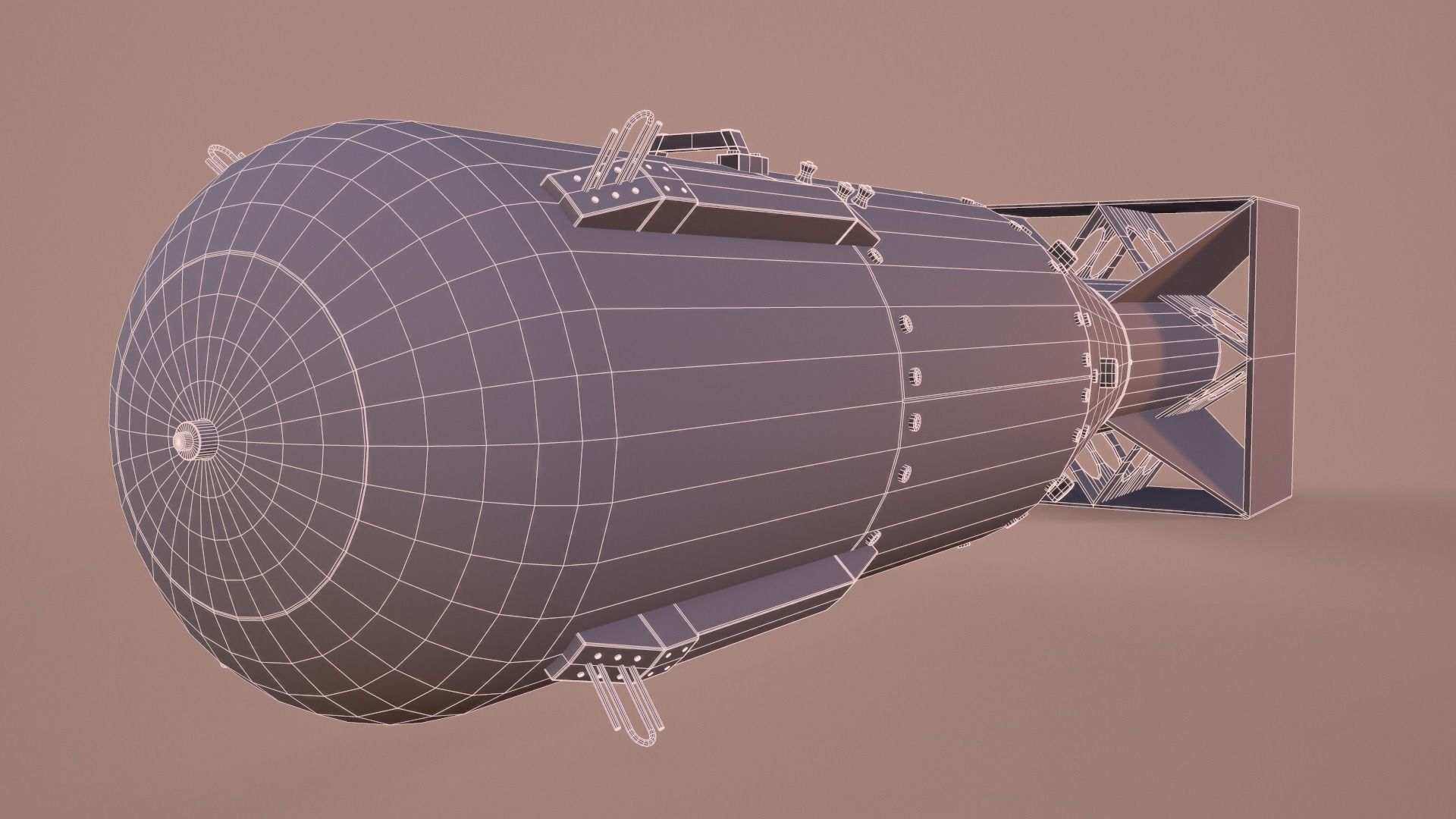 Little Boy Atomic Bomb Low-poly 3D model_22