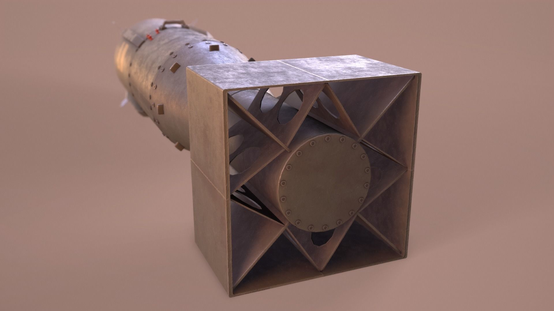 Little Boy Atomic Bomb Low-poly 3D model_13