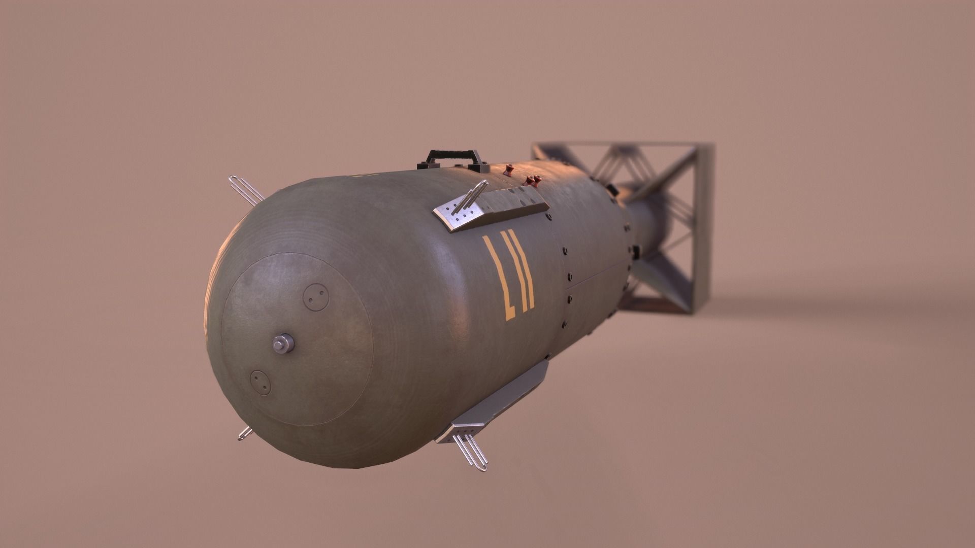Little Boy Atomic Bomb Low-poly 3D model_2