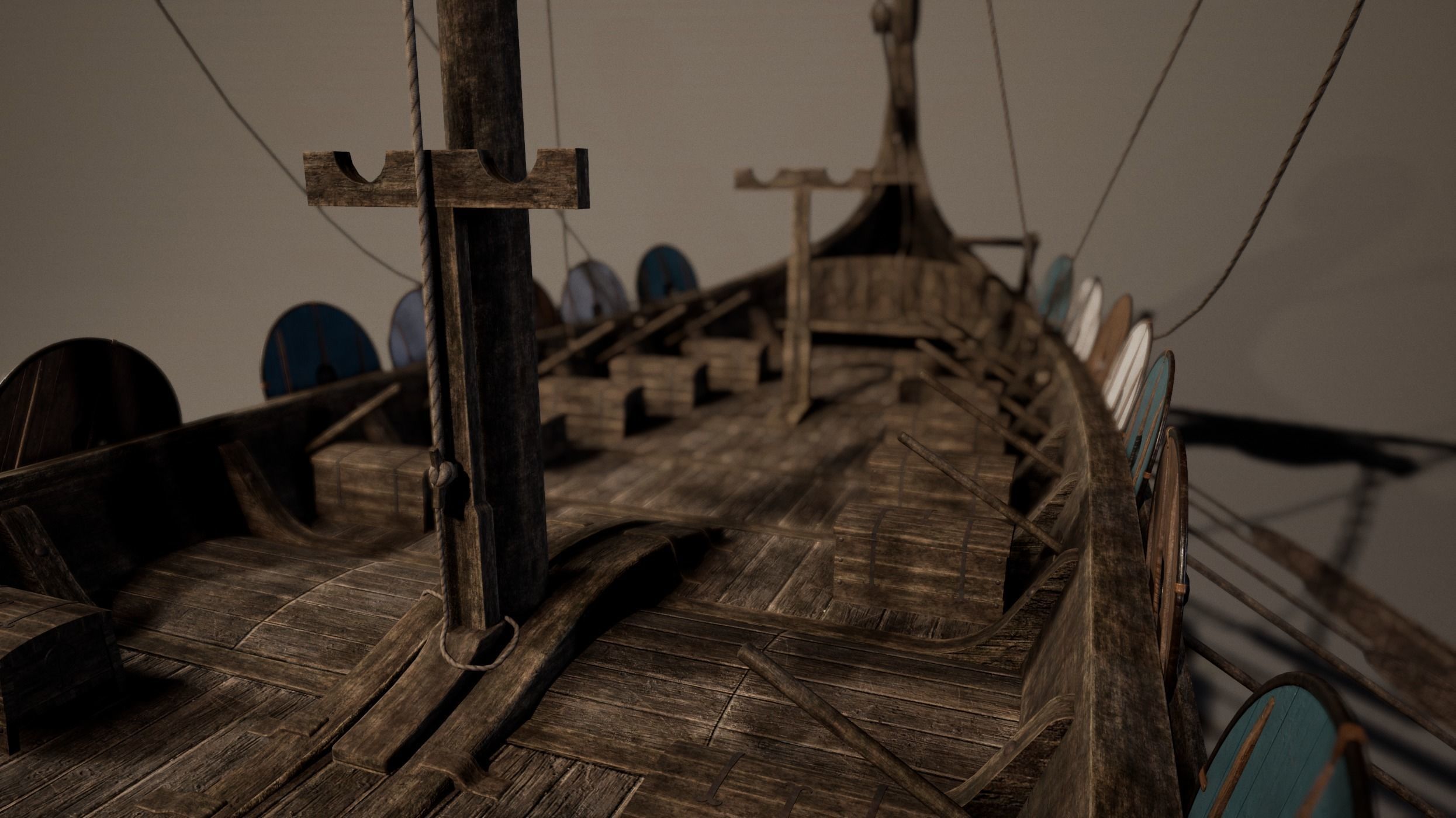 Viking Big Ship Game-Ready Low-poly 3D model_2