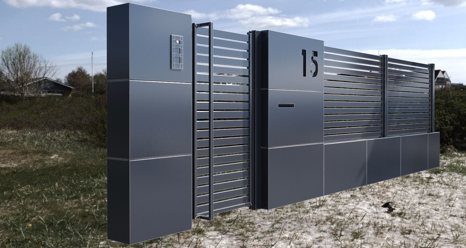 Fence gate 3D model_2