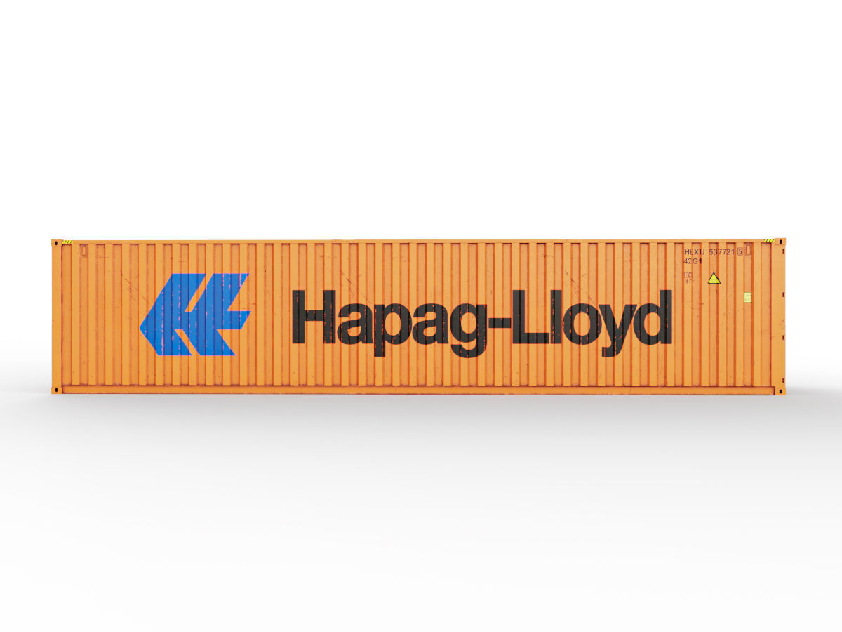 40 feet Hapag-Lloyd standard shipping container 3D model_3