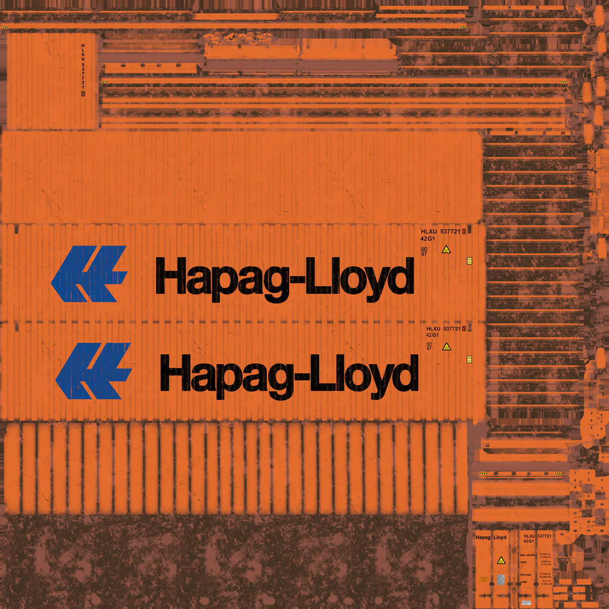40 feet Hapag-Lloyd standard shipping container 3D model_7