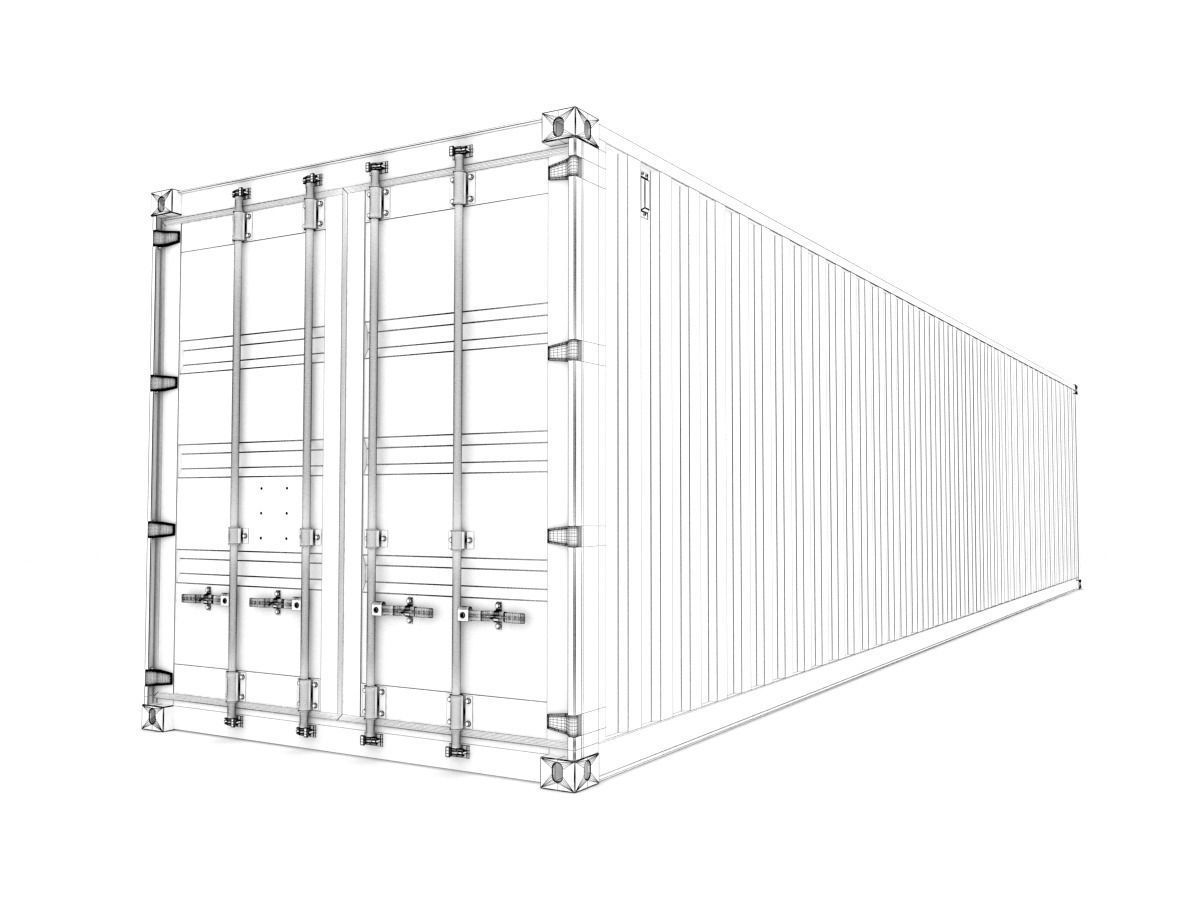 40 feet Hapag-Lloyd standard shipping container 3D model_8