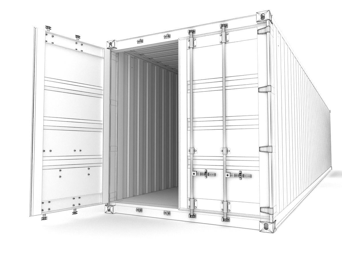 40 feet Hapag-Lloyd standard shipping container 3D model_11