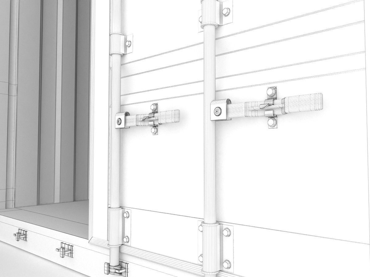 40 feet Hapag-Lloyd standard shipping container 3D model_12