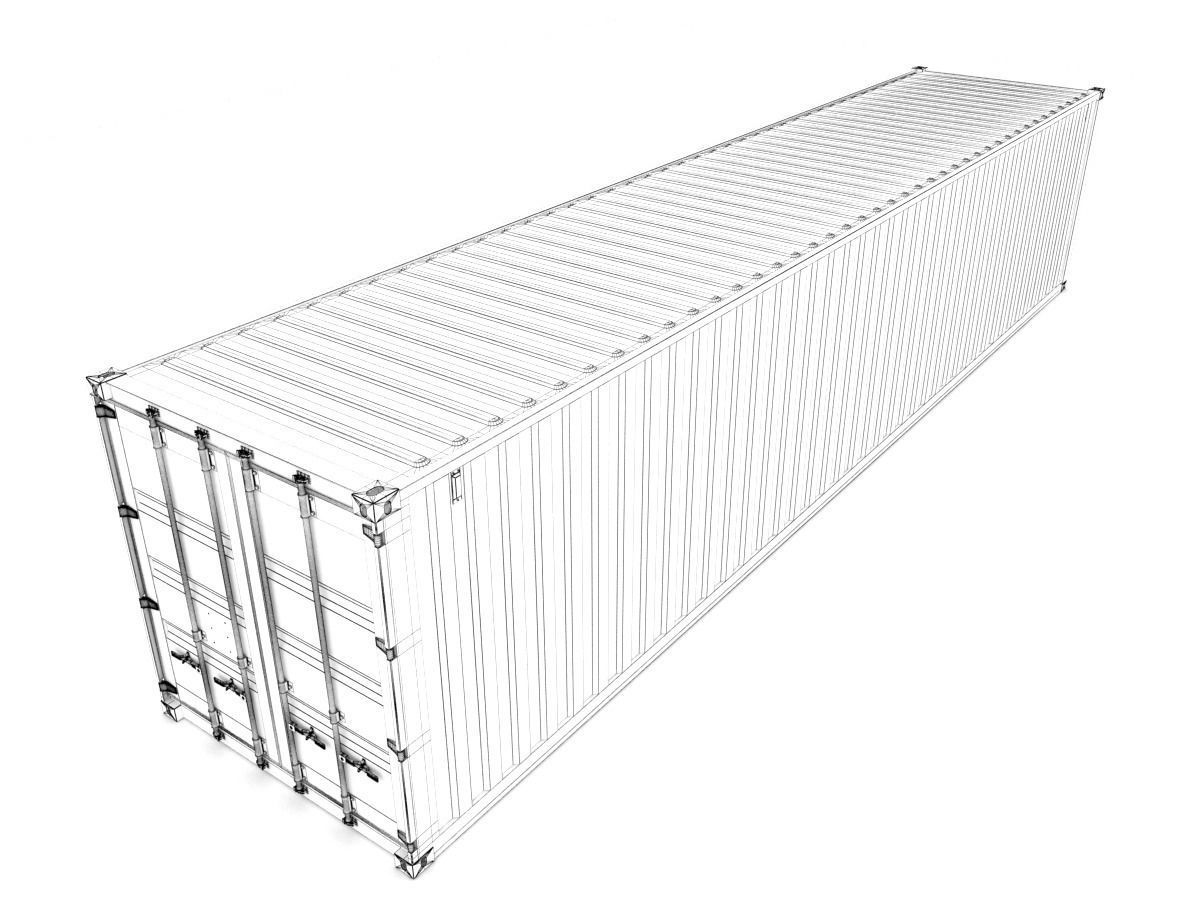40 feet Hapag-Lloyd standard shipping container 3D model_10