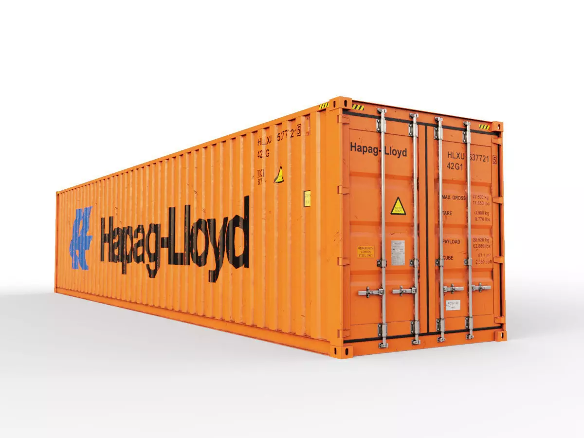 40 feet Hapag-Lloyd standard shipping container 3D model_0